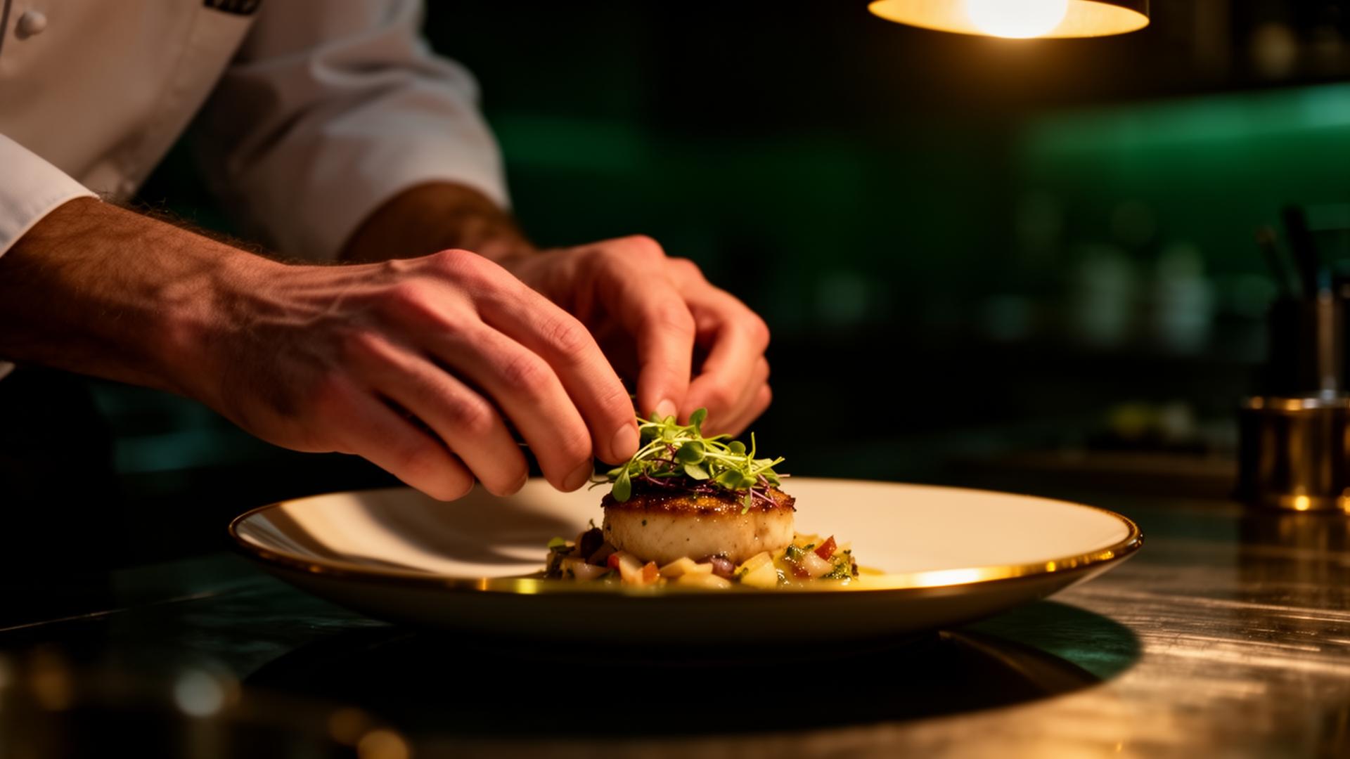 Refined fine dining plating
